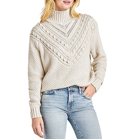 Splendid Maggie Turtleneck Long Sleeve Wool Blend Sweater