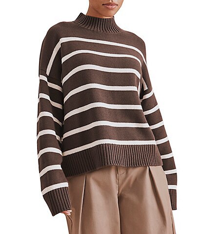 Splendid Nora Stripe Turtleneck Long Sleeve Sweater