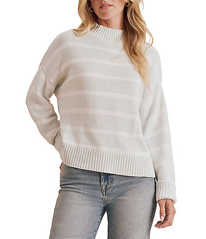 Splendid Nora Stripe Turtleneck Long Sleeve Sweater