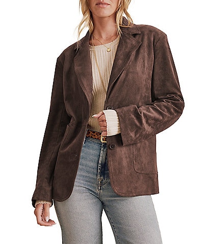 Splendid Ryder Suede Long Sleeve Blazer
