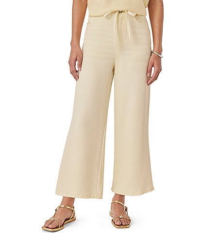 Splendid Soft Denim Cropped Drawstring Straight Leg Pants