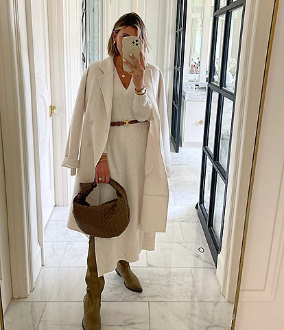 Long sleeve white sweater dress best sale