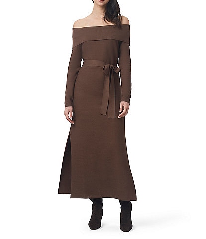 Splendid x Cella Jane Blog Sleek Off-The-Shoulder Long Sleeve A-Line Maxi Sweater Dress