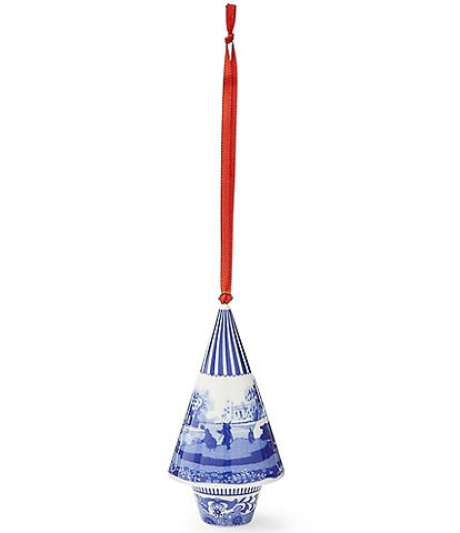 Spode Blue Italian Collection Christmas Tree Shaped Ornament