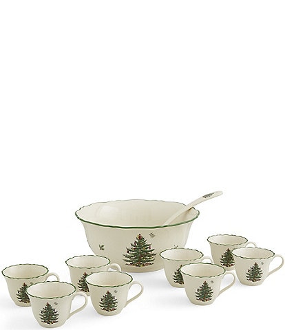 Spode Christmas Tree Collection 10-Piece Punch Bowl Set