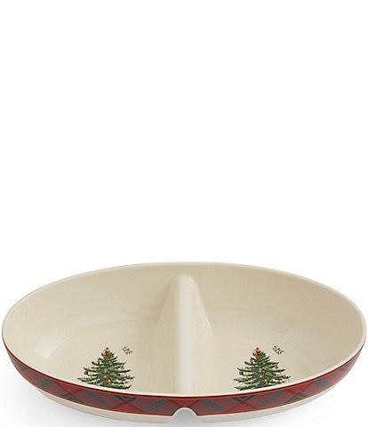 Spode Christmas Tree Collection Tartan Oval Divided Server