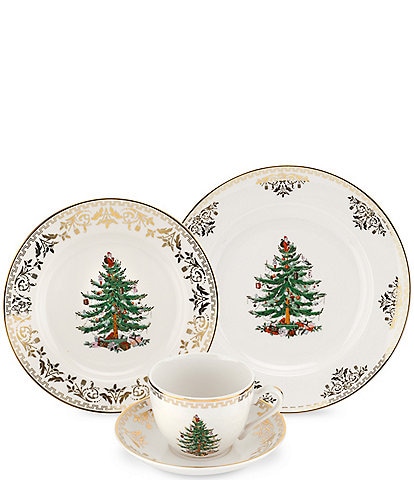 Spode Christmas Tree Gold Collection 4-Piece Place Setting