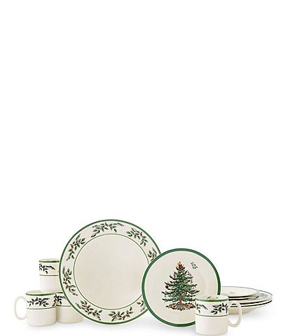 Spode Christmas Tree Holly 12-Piece Dinnerware Set