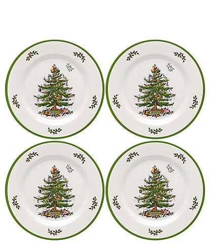 Spode Christmas Tree Melamine Dinner Plates, Set of 4