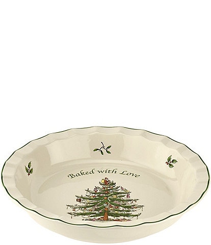 Spode Christmas Tree Pie Dish Baked with Love