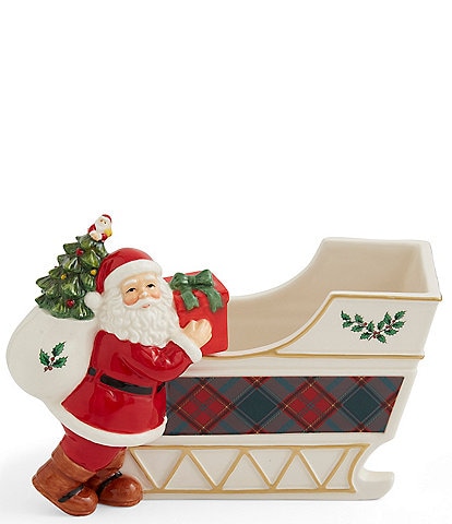 Spode Christmas Tree Santa Sleigh Candy Jar