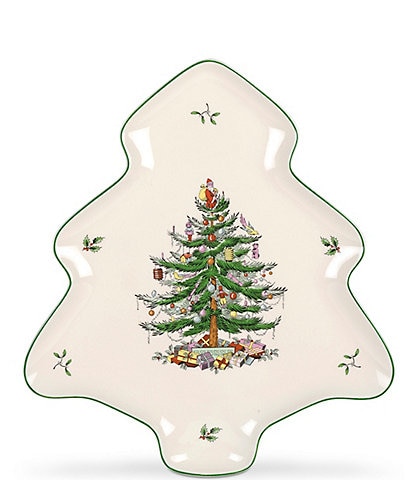 Spode Christmas Tree Tree Shape Platter, 14"