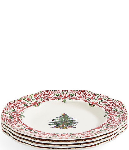 Spode Christmas Tree Yuletide Collection Salad Plates, Set of 4