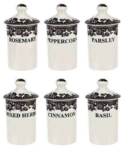 Spode Festive Fall Collection Delamere Spice Jars, Set of 6