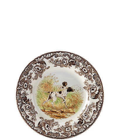 Spode Festive Fall Collection Woodland Hunting Dogs Pointer Salad Plate