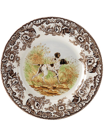 Spode Festive Fall Collection Woodland Hunting Dogs Pointer Salad Plate