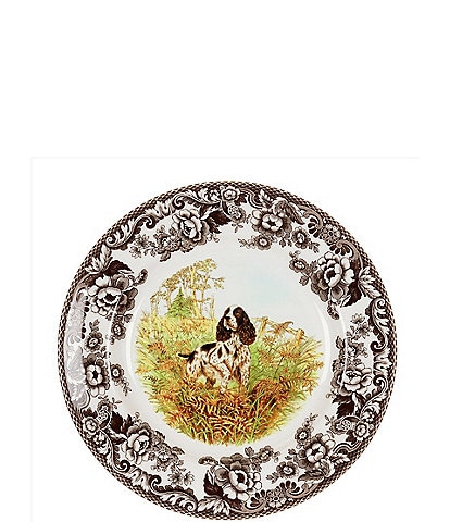 Spode Festive Fall Collection Woodland Hunting Dogs Spaniel Salad Plate