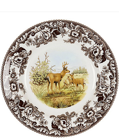 Spode Festive Fall Woodland American Wildlife Mule Deer Dinner Plate