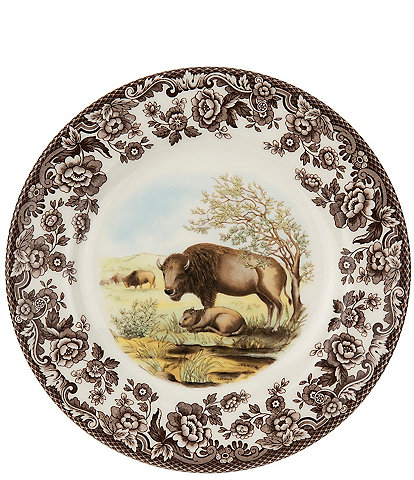 Spode Festive Fall Woodland Bison Salad Plate