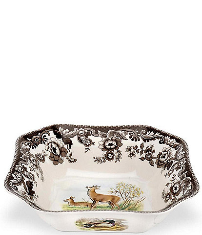 Spode Festive Fall Collection Woodland Deer Square Serving Bowl