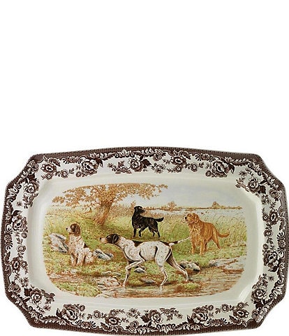 Spode Festive Fall Collection Woodland Hunting Dogs Rectangular Platter