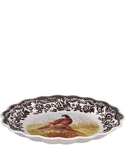 Spode Festive Fall Collection Woodland Pheasant Oval Fluted Dish