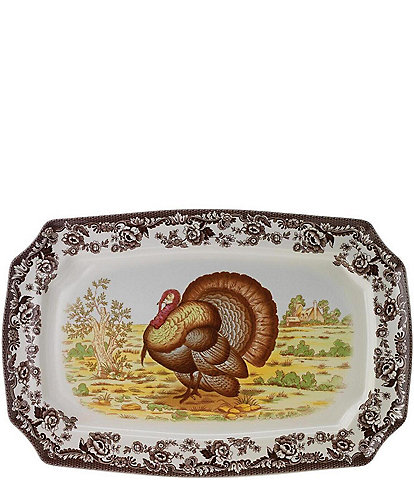Spode Festive Fall Collection Woodland Turkey Rectangular Platter