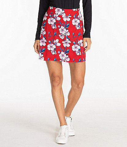 Sport Haley Becca Floral Print Pull-On Faux Wrap Pocketed Skirt