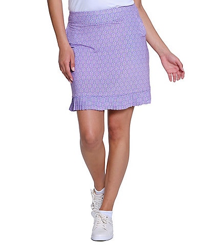 Sport Haley Jackie Printed  A-Line Bottom Hem Pleats Pull-On Skirt
