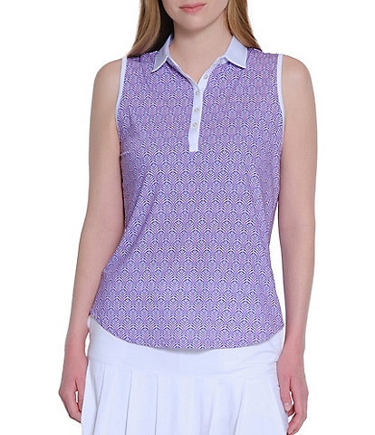 Sport Haley Jackie Printed Collared Sleeveless Polo