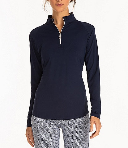 Sport Haley Sunscape UPF Long Sleeve Quarter Zip Mockneck Top