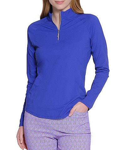 Sport Haley Sunscape UPF Long Sleeve Quarter Zip Mockneck Top