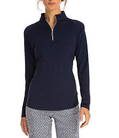 Sport Haley Sunscape UPF Long Sleeve Quarter Zip Mockneck Top