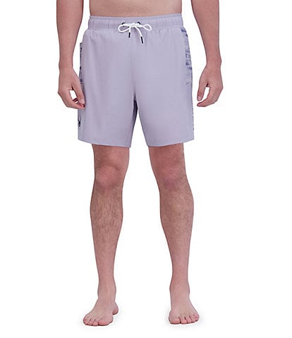 Spyder Brushed Print Color Blocked 7#double; Inseam Volley Swim Trunks