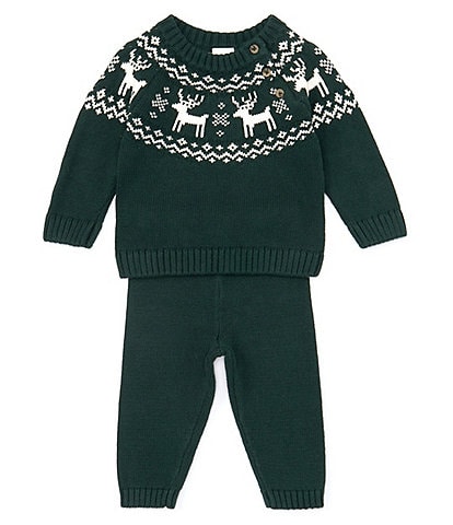 Starting Out Baby Boy 3-24 Months Round Neck Long Sleeve Fair isle Sweater & Pants Set
