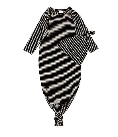 Starting Out Baby Boy Newborn - 6 Months Black Stripe Gown Set