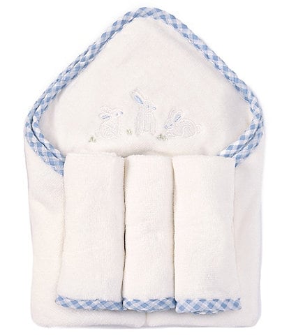 Starting Out Baby Boys Bunny Hooded Towel & Washcloth Set