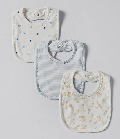 Starting Out Baby Boys Elephant 3-Pack Bibs