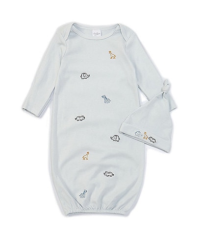 Starting Out Baby Boys Newborn-6 Months Long-Sleeve Animal Gown & Knotted Hat Set