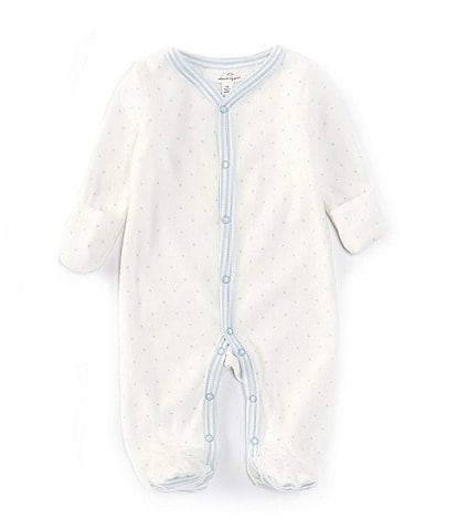 Starting Out Baby Boys Newborn-9 Months Polka Dot Velour Footie Coverall