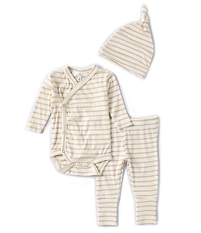 Starting Out Baby Newborn-9 Months Stripe Kimono Knit Long Sleeve 3-Piece Rib Take Me Home Set