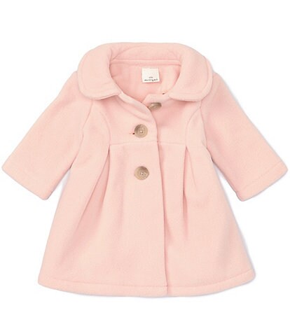 Starting Out Baby Girls 3-24 Months Long Sleeve Teddy Pleated Collar Coat