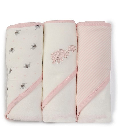 Starting Out Baby Girls Elephant 3-Pack Hooded Towels