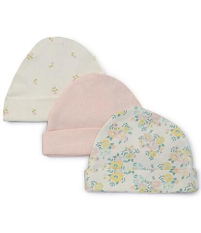 Starting Out Baby Girls Floral 3-Pack Beanies