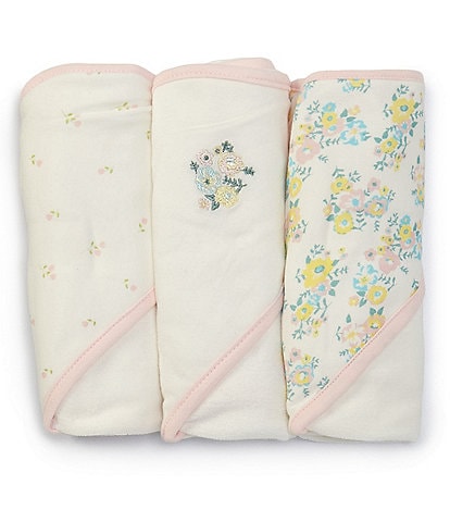 Starting Out Baby Girls Floral 3-Pack Hooded Towels