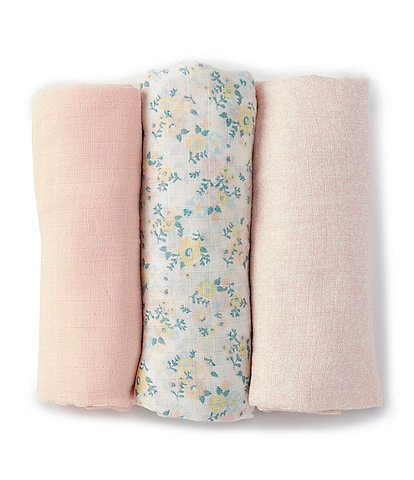 Starting Out Baby Girls Floral 3-Pack Swaddle Blankets
