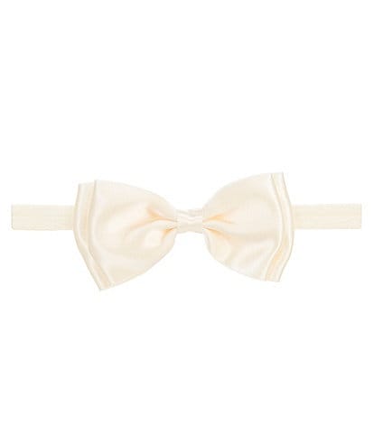 Starting Out Baby Girls French Satin Double Bow Headwrap