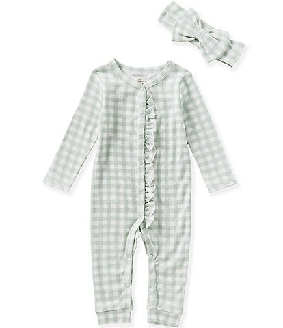 Starting Out Baby Girls Gingham Footless Coverall