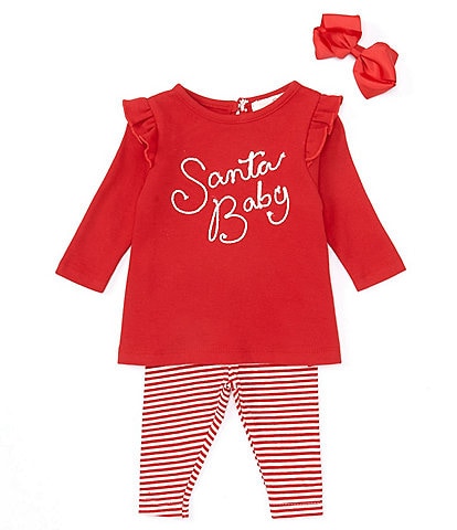 Starting Out Baby Girls Newborn-24 Months Santa Baby Long Sleeve Top & Leggings Set