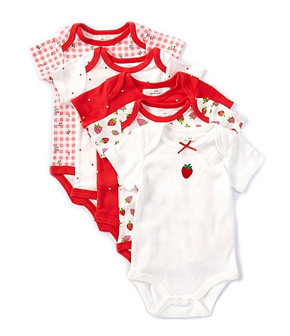 Starting Out Baby Girls Newborn-9 Months Cherry Print 5-Pack Bodysuits